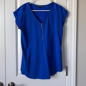 Express blue short sleeve blouse